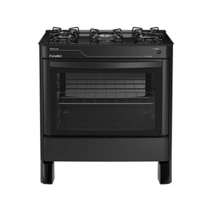 Fogão 5 Bocas Esmaltec Automático Ágata Glass Preto