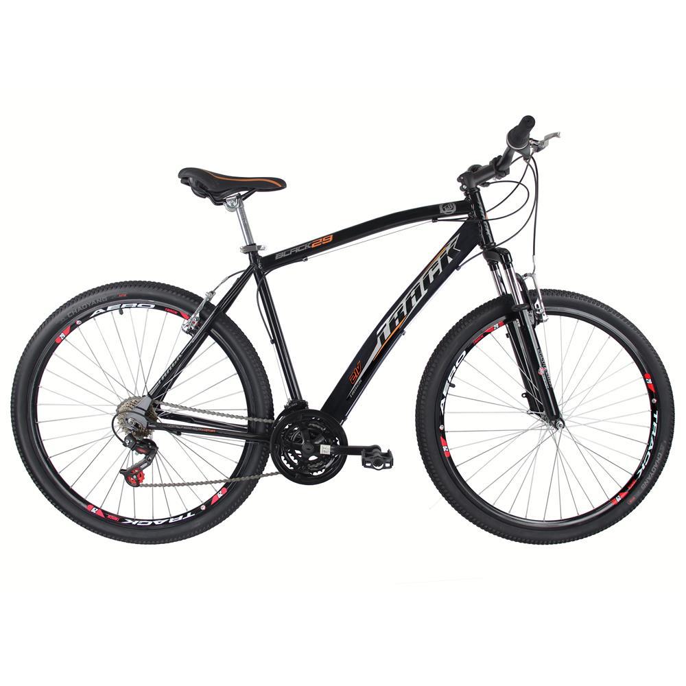 Bicicleta Track Black Aro 29 21 Marchas Freio V-Brake com Suspensão Dianteira