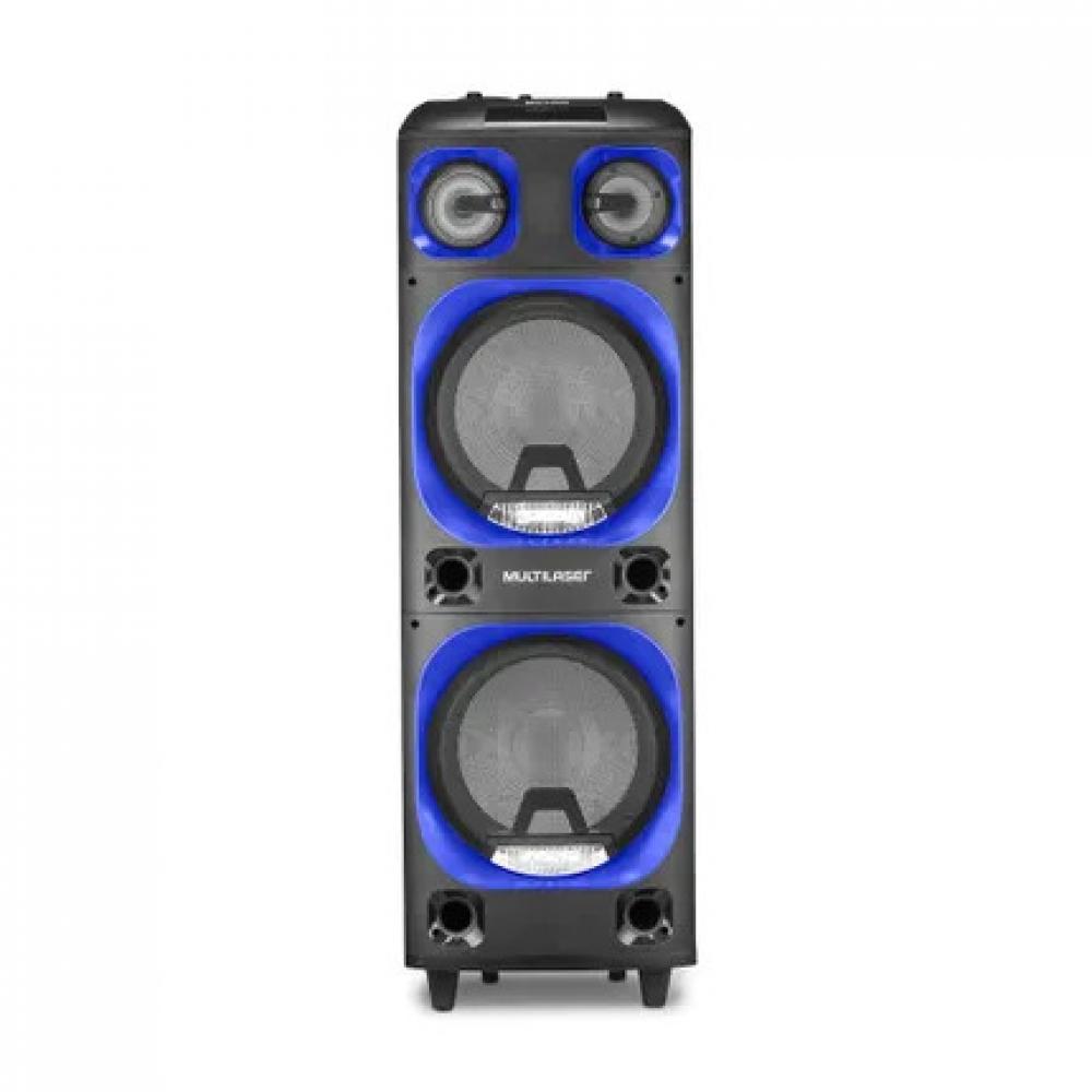 Caixa de Som Amplificada Multilaser SP343 Bluetooth e Conexão USB LED 2000W Preto