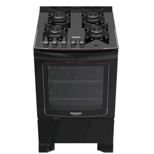 Fogão 4 Bocas Dako Automático Glass Preto