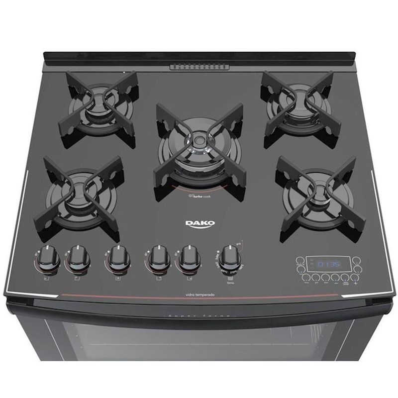 835541-fogao-5-bocas-dako-automatico-mesa-de-vidro-display-digital-turbo-glass-preto