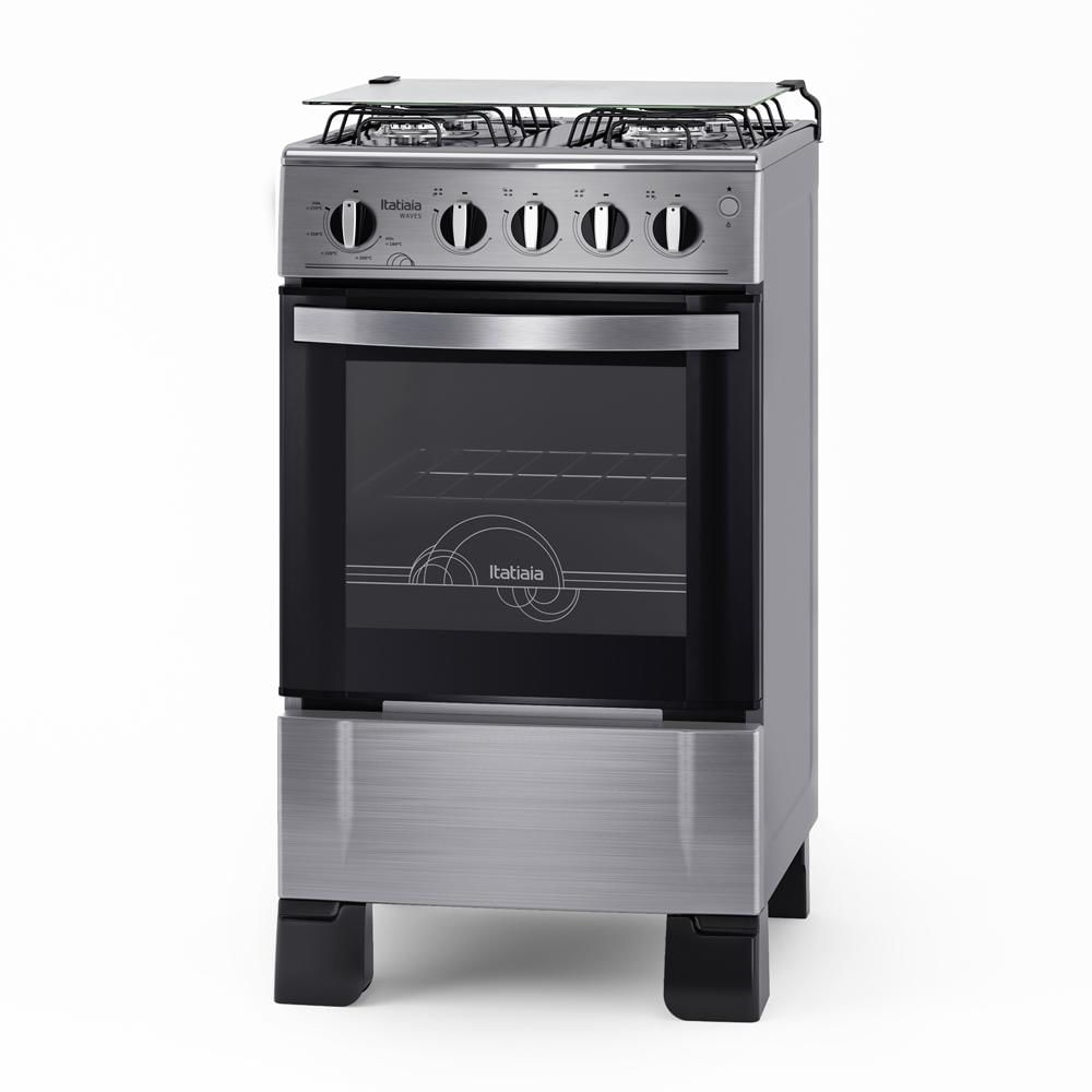 Fogão 4 Bocas Itatiaia Automático Waves Inox