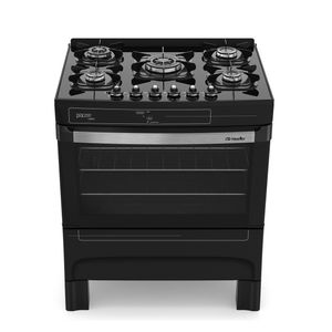 Fogão 5 Bocas Mueller Automático Piacere Vetro Preto
