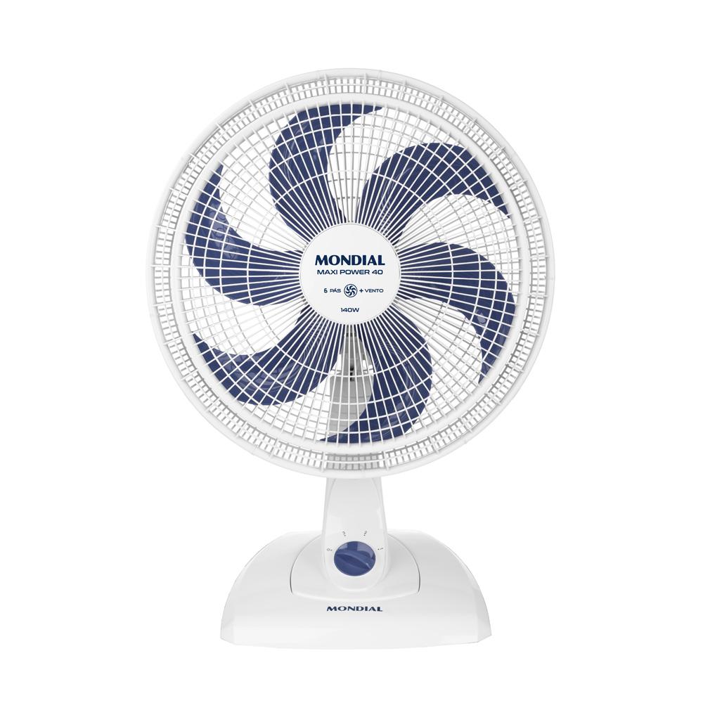 Ventilador de Mesa Mondial Maxx Power V-40-W 6 Pás 40cm 3 Velocidades Branco 110V