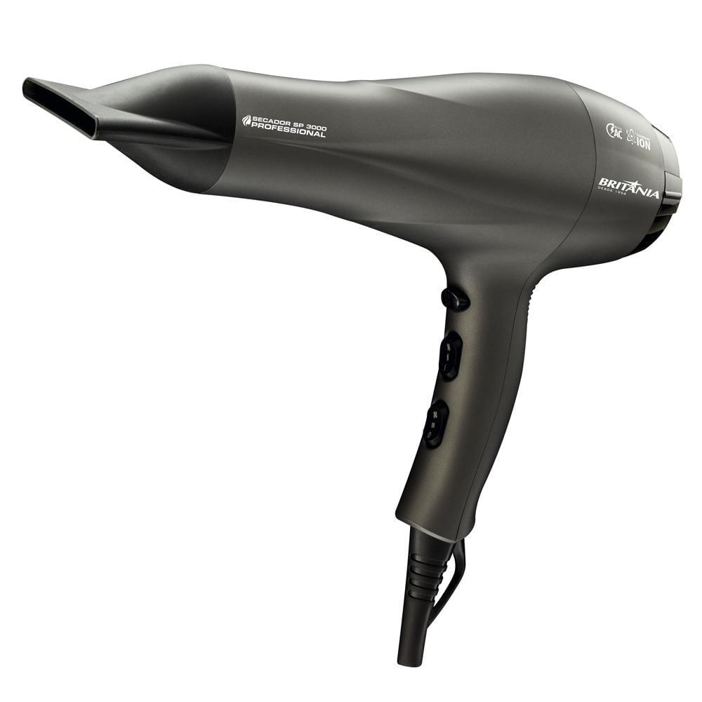 Secador de Cabelo Britânia SP3000 Professional 2000W 2 Velocidades Preto 110V