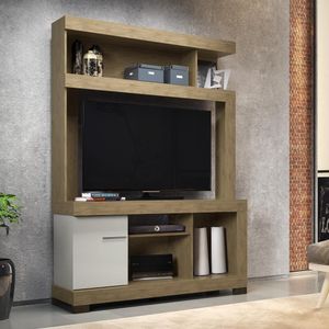 Estante Para TV até 50" Avelã/Off White Lara Linea Brasil