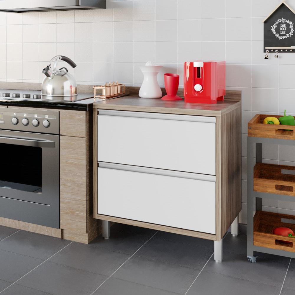 Balcão de Cozinha 1 Porta 1 Gaveta Branco Baronesa Nesher