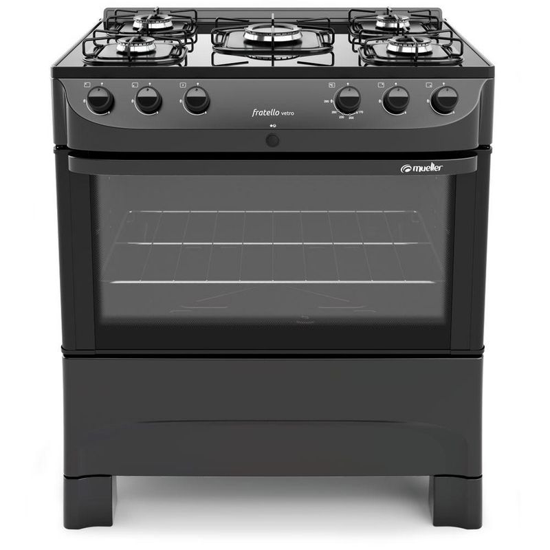 fogao-5-bocas-mueller-automatico-fratello-vetro-stile-preto