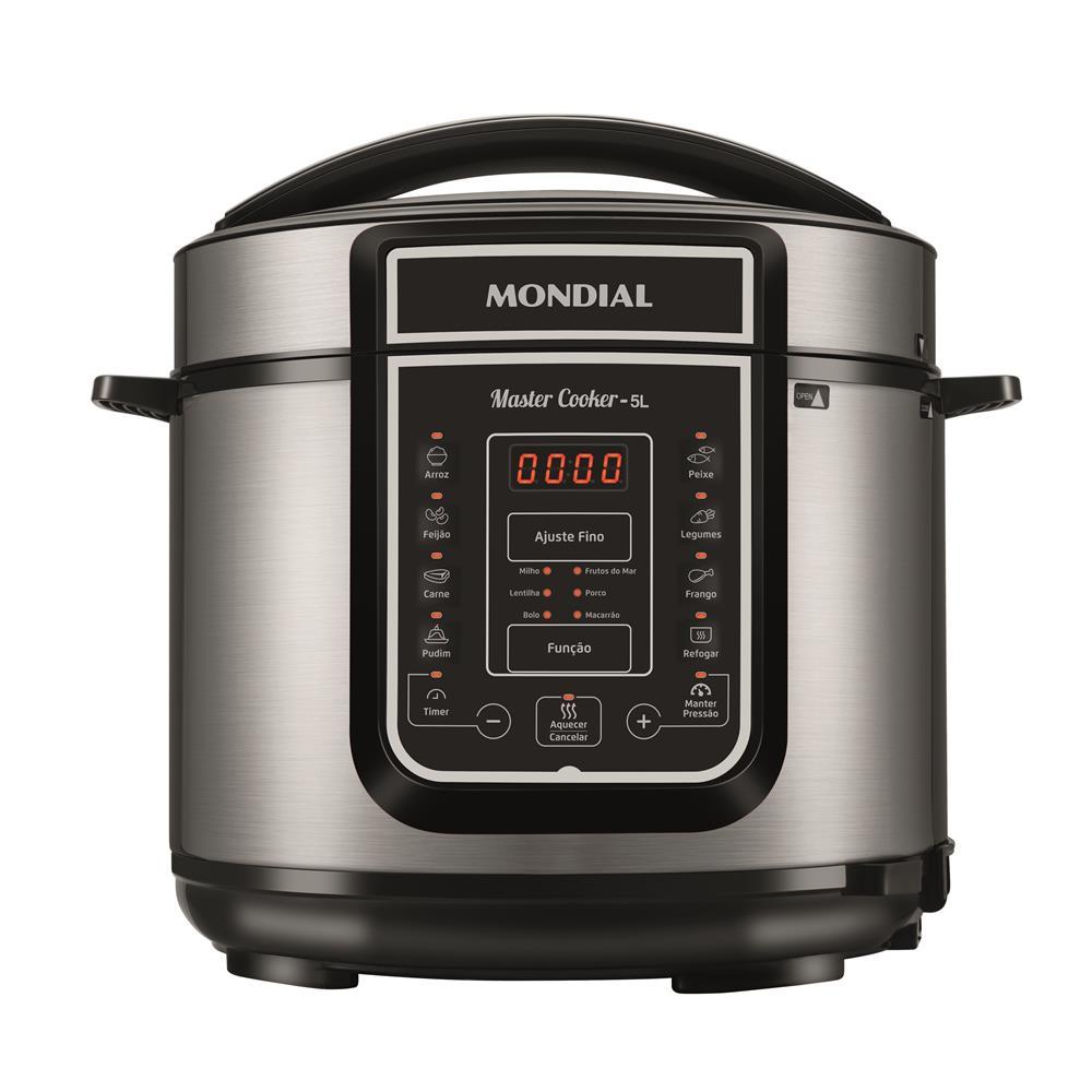 Panela de Pressão Elétrica Master Cooker PE38 Mondial 5L Preta/Inox 220V
