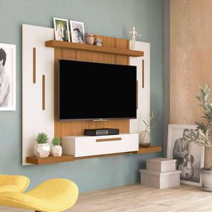 Painel para TV até 50" Off White/Freijó Cronos Artely