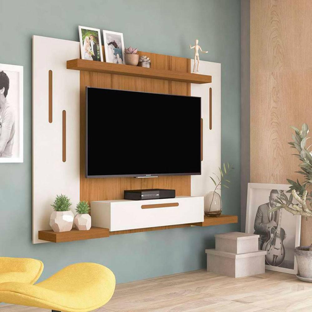 Painel para TV até 50" Off White/Freijó Cronos Artely