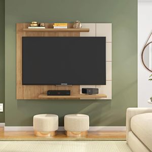Painel Para TV até 58" Buriti/Off White Cross Caemmun
