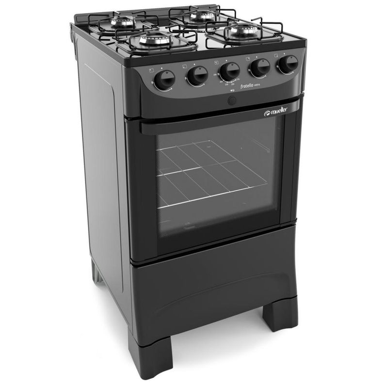fogao-4-bocas-mueller-automatico-fratello-vetro-stile-preto-fosco-