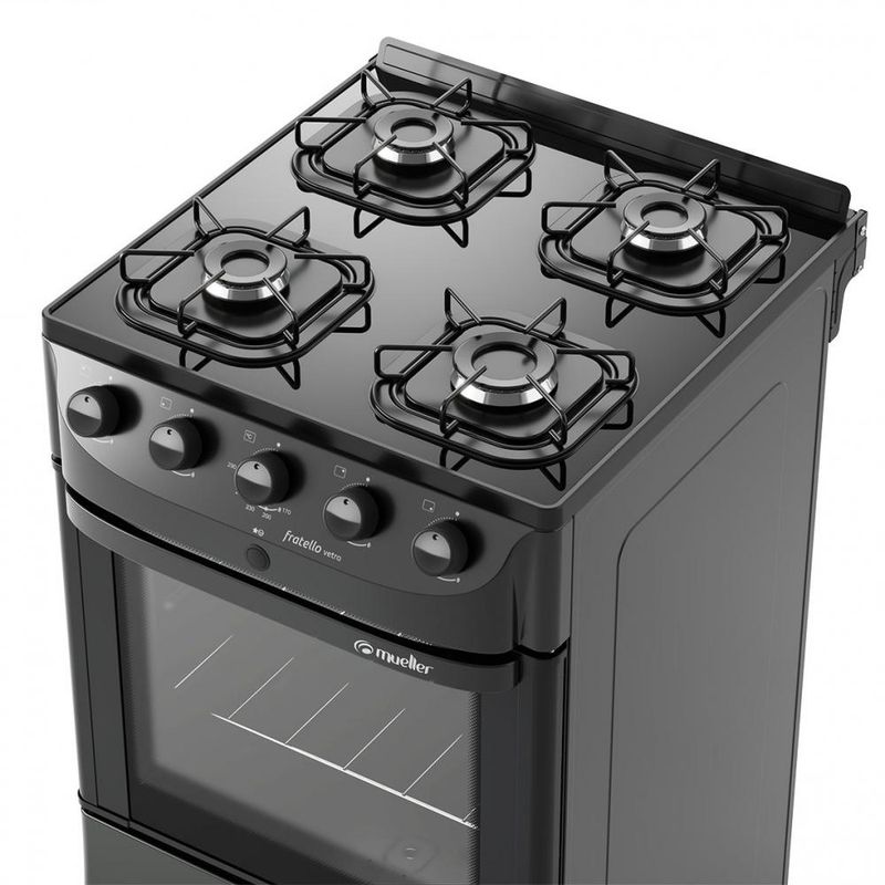fogao-4-bocas-mueller-automatico-fratello-vetro-stile-preto-fosco-