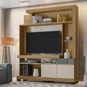 Estante Para TV até 50" 2 Portas Carvalho/Off White Copacabana Linea Brasil