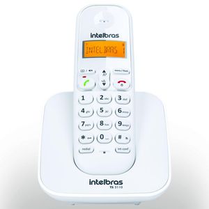 Telefone Fixo Sem Fio Intelbras Com Identificador de Chamadas TS 3110 Branco