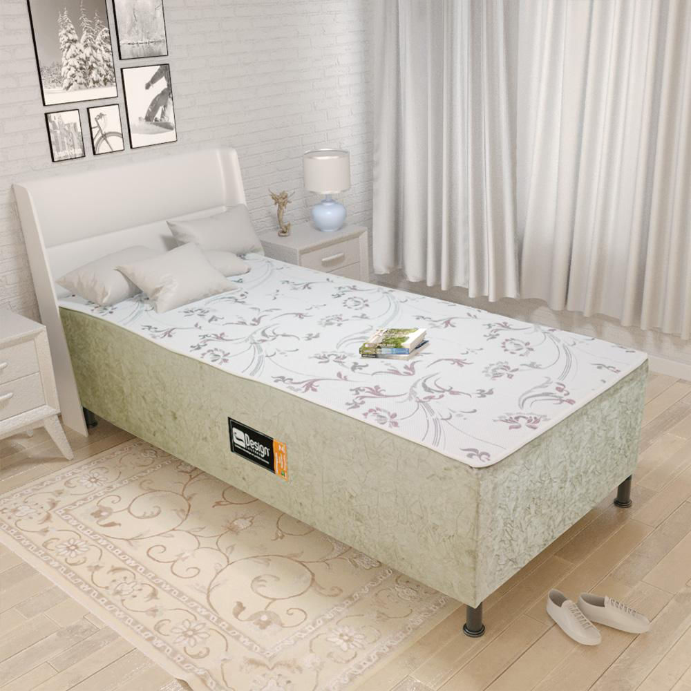 Cama Box Solteiro Conjugada (88x188) D28 Marrom Plus Design Colchões