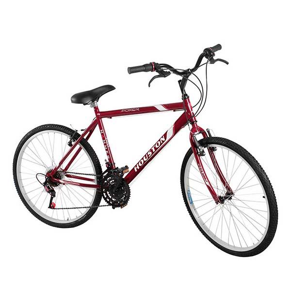 Bicicleta Houston Hammer Foxer Aro 26 18 Marchas Freios V-Brake Vermelha