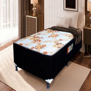 Cama Box Solteiro Conjugada (88x188) D28 Bege/Preto Topázio Ortolife