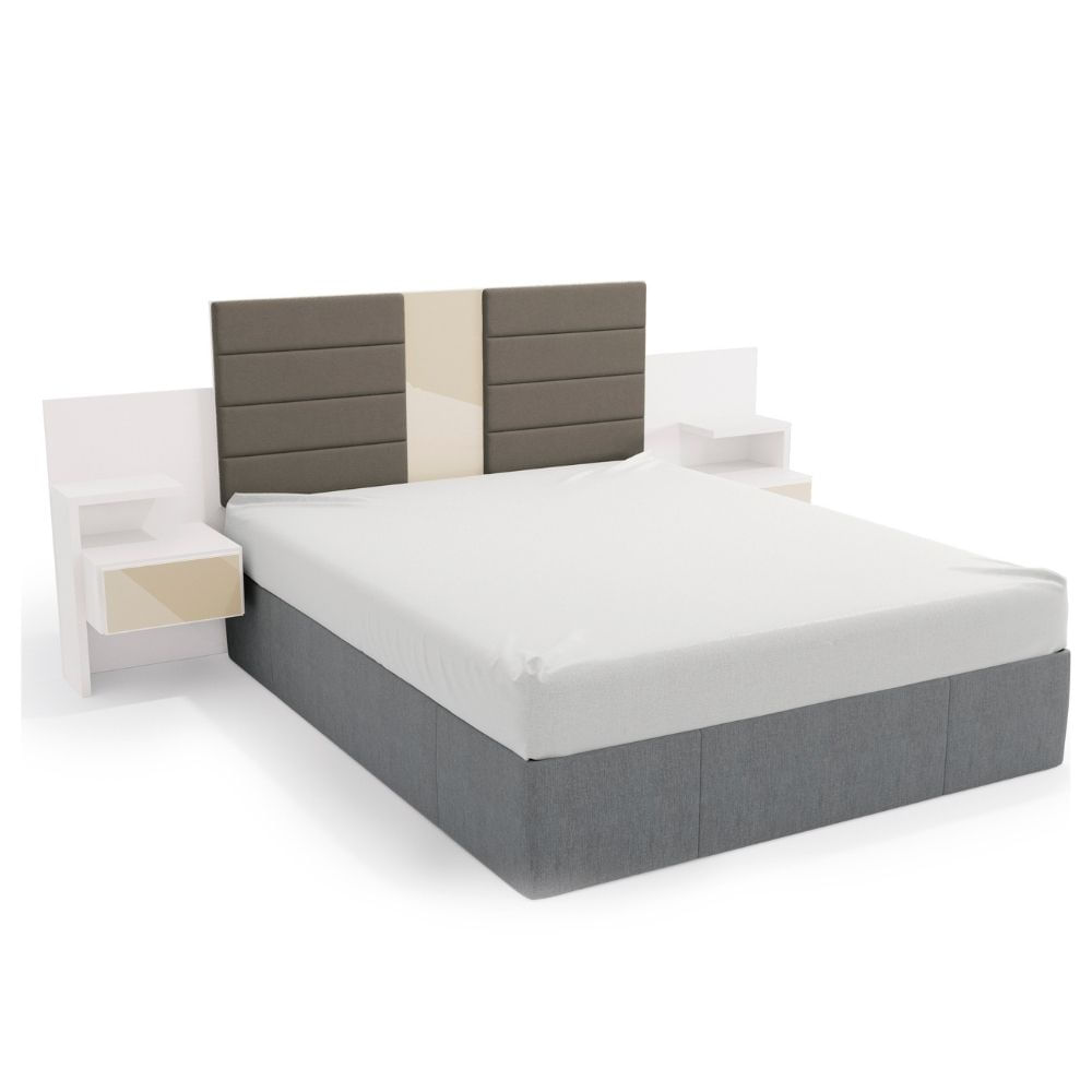 Cabeceira de Casal Branca G290-BR Com 2 Mesas de Cabeceira Kappesberg