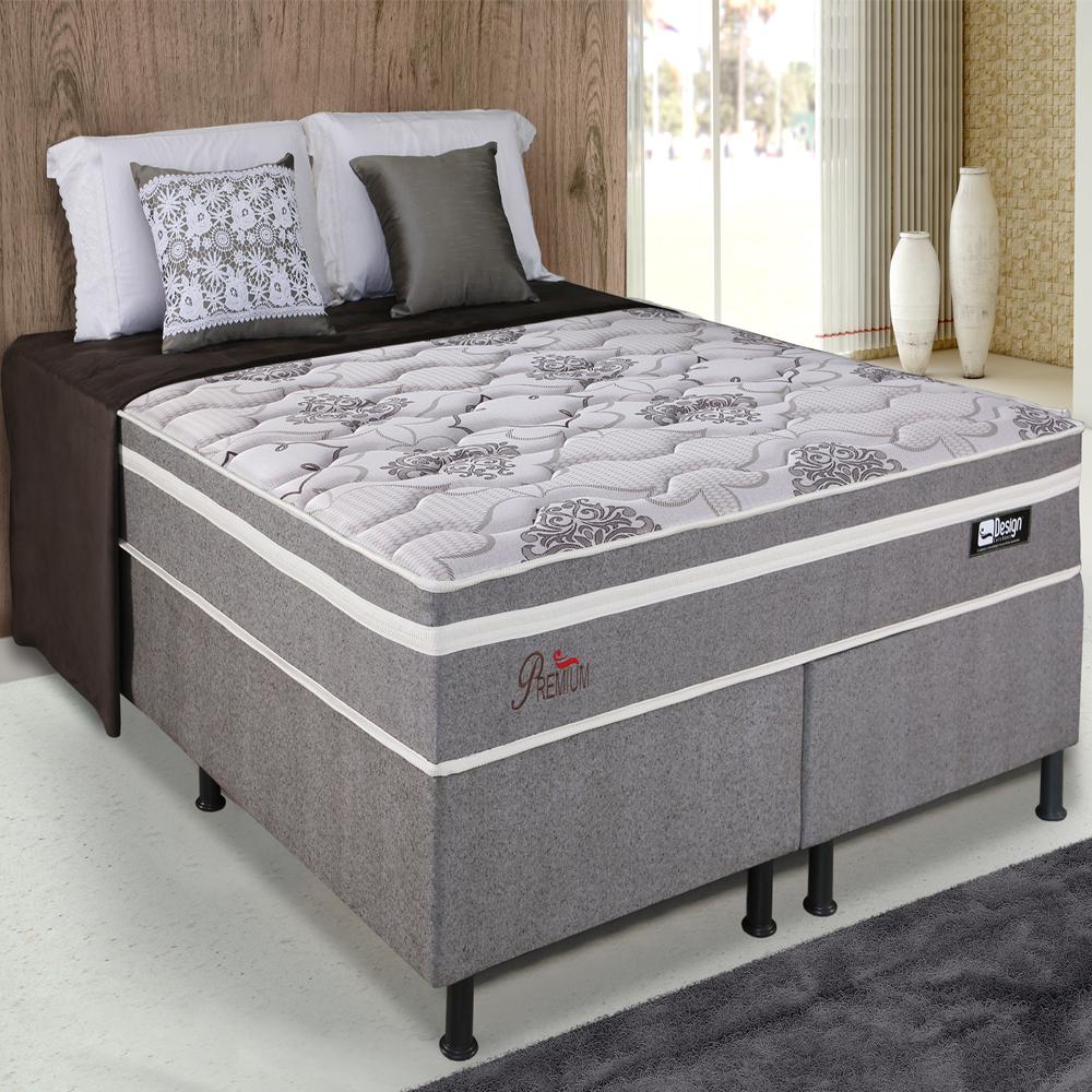 Cama Box Queen (158x198) D26 Café Premium Design Colchões Cama Box Casal (158x198) D26 Café Tec Rustico Design Colchões
