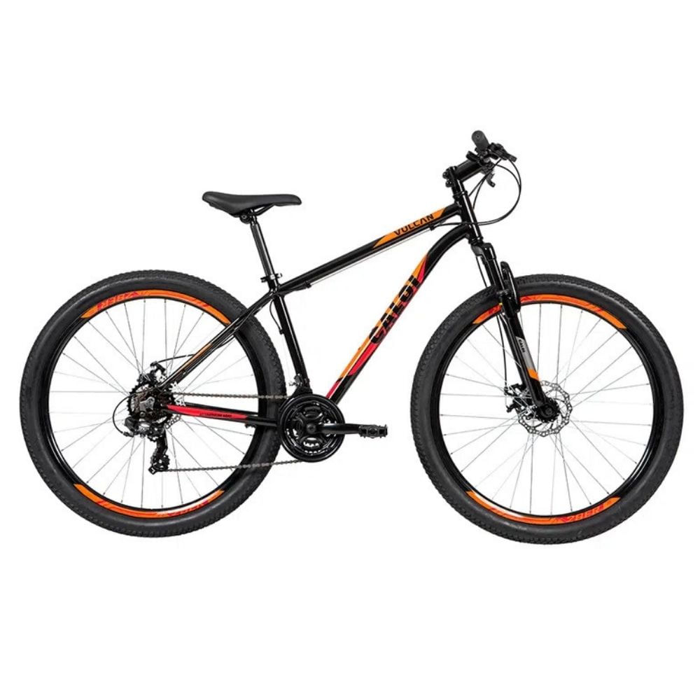 Bicicleta Caloi Vulcan Aro 29 21 Marchas Freio a Disco Mecânico Preta
