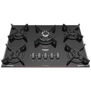 Cooktop Dako 5 Bocas Acendimento Superautomático Turbo Glass Preto