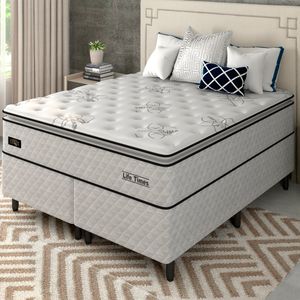Cama Box Queen (158x198) Molas Superlastic Branca Life Times Plumatex