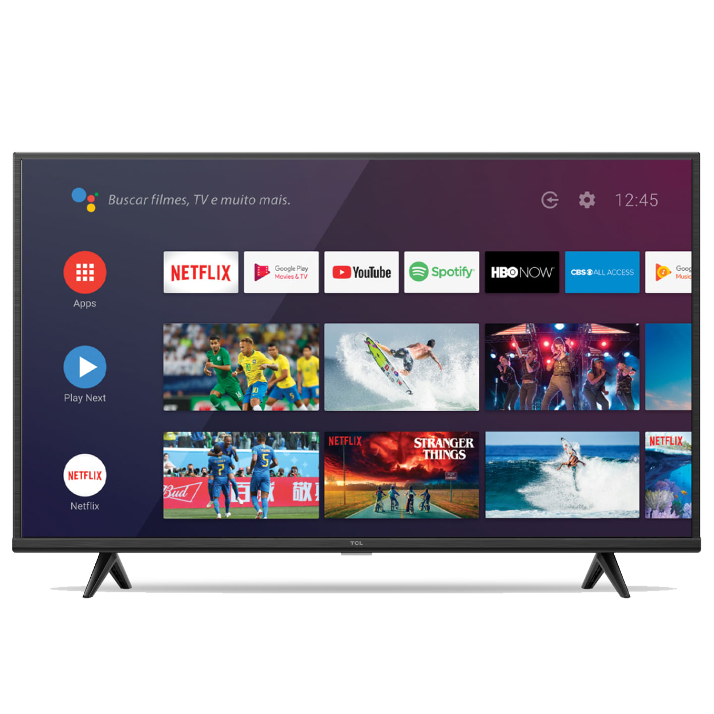 Smart TV HD LED 50" TCL 50P615 Wi-Fi Bluetooth HDR Inteligência Artificial 3 HDMI 2 USB .