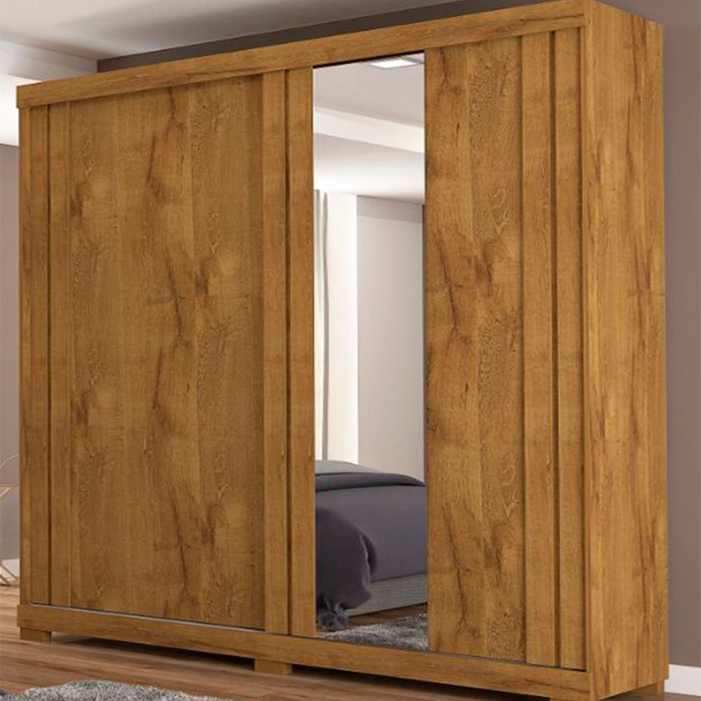 Guarda-Roupa Solteiro 2 Portas 3 Gavetas Marrom Carmem Docelar