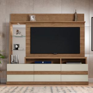Estante Para TV até 65" Buriti/Off White Hórus Caemmun