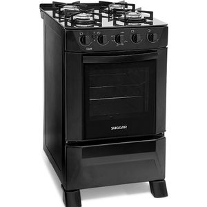 Fogão 4 Bocas Suggar Automático Cook FGV400PT Preto