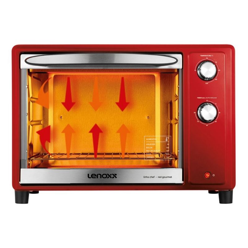 forno-eletrico-pfO309-linha-chef-36-litros-lenoxx-vermelho-1