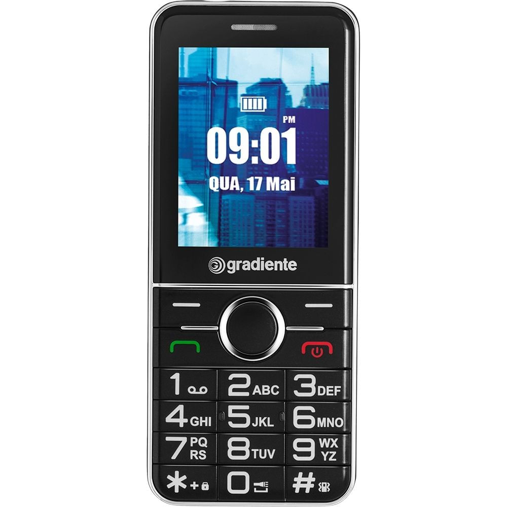 Celular Gradiente Vibe GFP205 Preto Dual Chip com Rádio FM e MP3