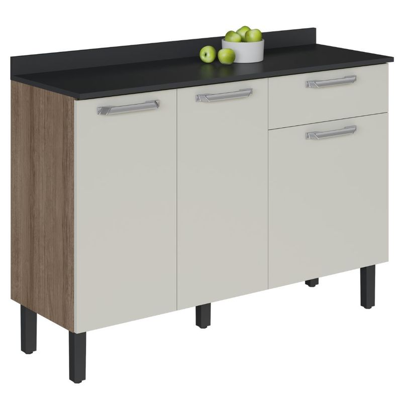 941266-Balcao-de-Cozinha-3-Portas-e-1-Gaveta-CastanhoOff-White-Vegas-Itatiaia-1