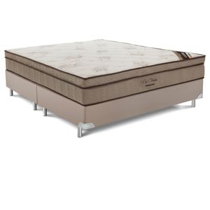 Cama Box Queen (158x198) + Colchão Ortobom Pró Vida Molas Pocket Bege