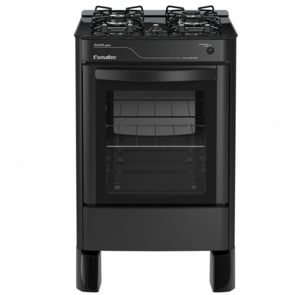 Fogão 4 Bocas Esmaltec Automático Ágata Glass Preto