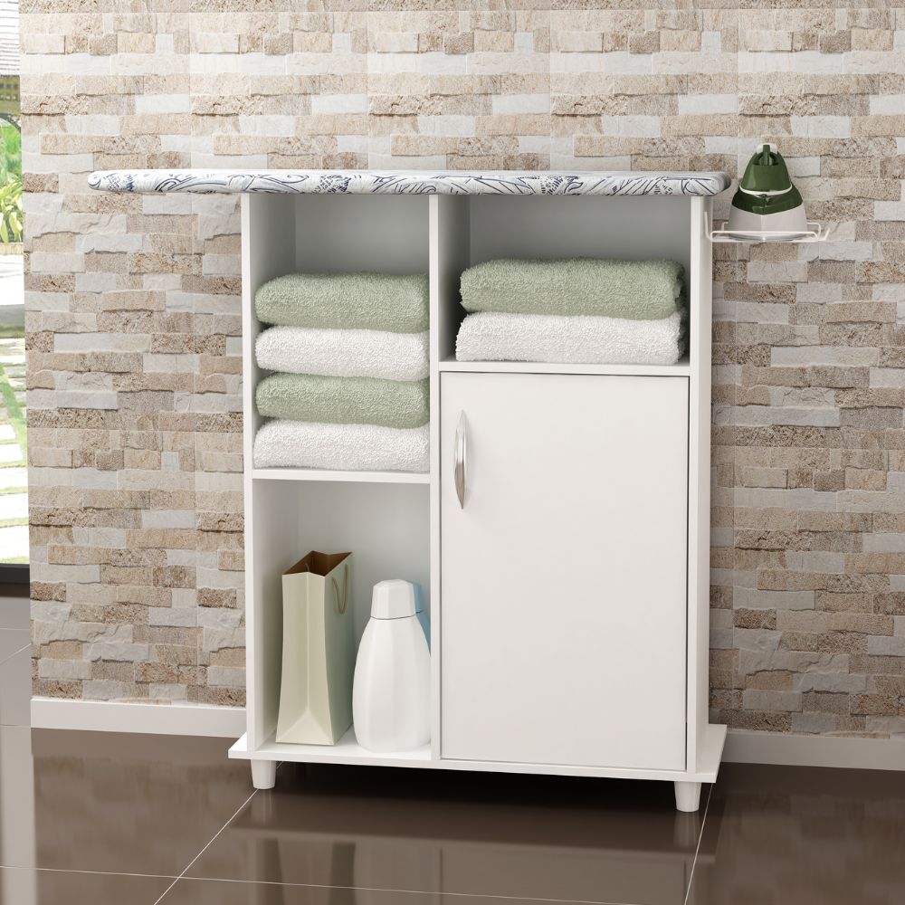 Tábua De Passar Roupa Com 1 Porta Florence Branca Notável Móveis