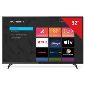 Smart TV HD LED 32" AOC 32S5195/78G Wi-Fi 3 HDMI 2 USB