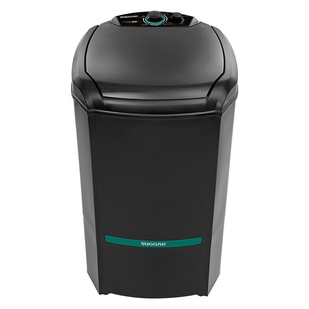 Tanquinho/Lavadora Semiautomática Suggar 20Kg Lavamax Eco LE20PT Sistema de Drenagem Preta 110V