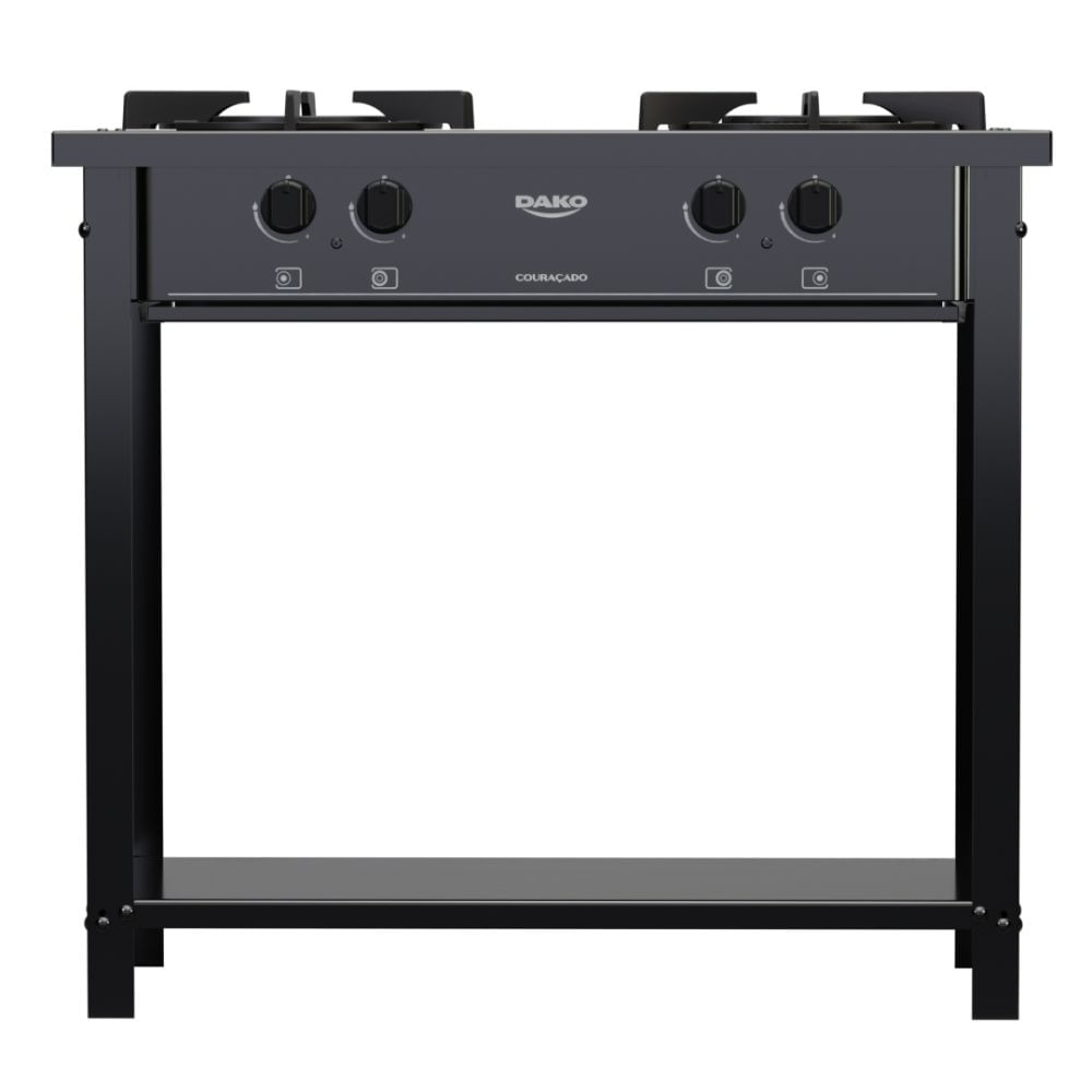 Fogão Industrial 2 Bocas Sem Forno Dako Manual Couraçado Preto