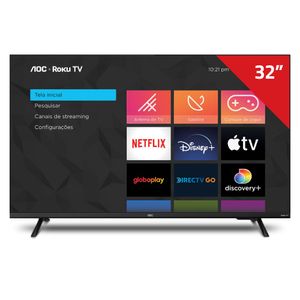 Smart TV HD 32" AOC 32S5135/5045/78G Wi-Fi Inteligência Artificial 3HDMI 1 USB