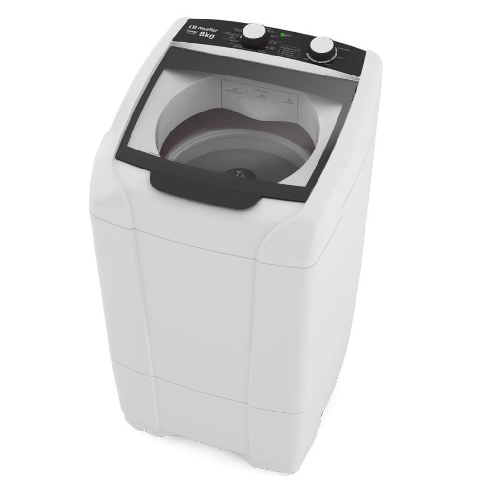 Lavadora de Roupas Automática Mueller 8Kg Energy Triple Dispenser Branca 110V