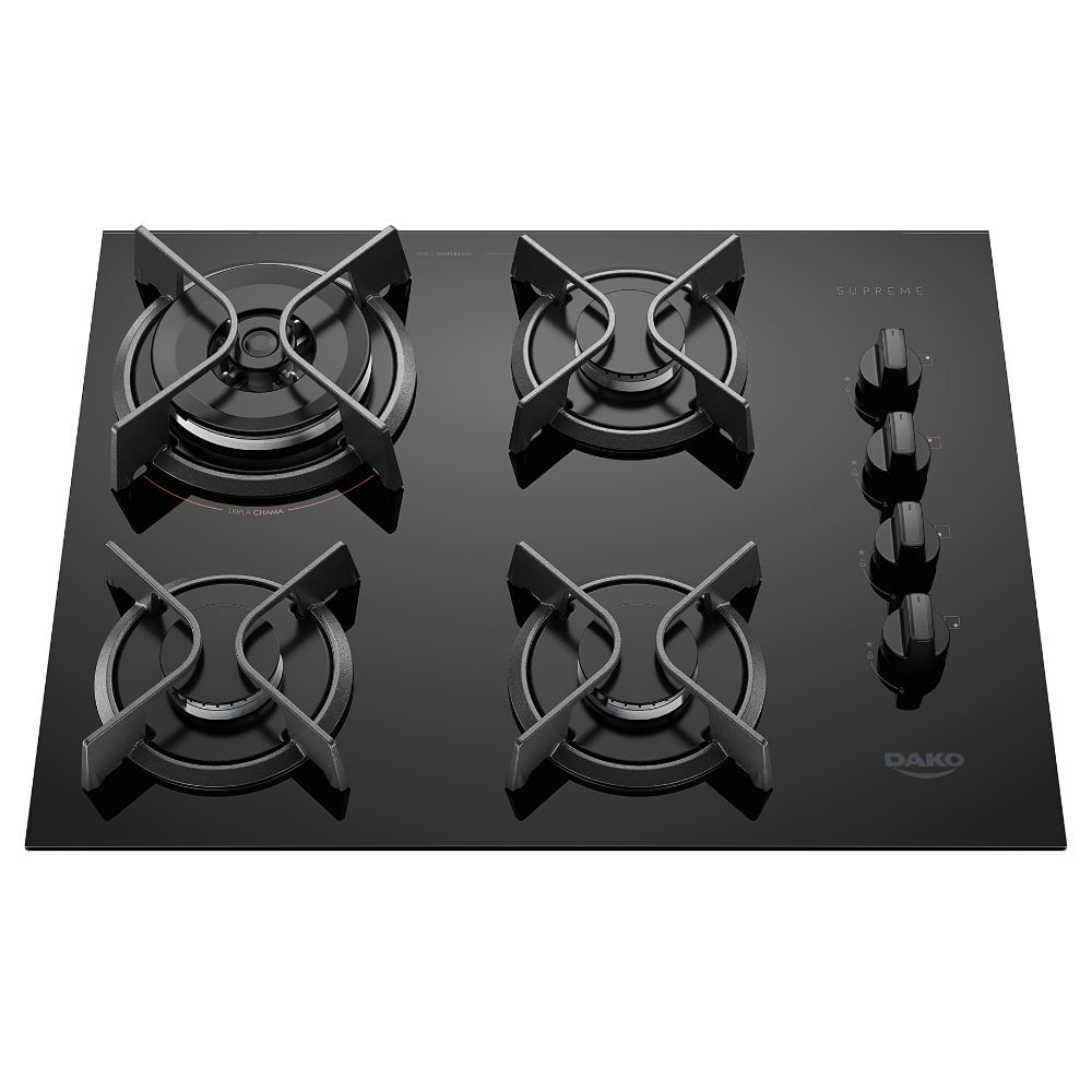 Coooktop 4 Bocas Dako Automático Supreme Preto