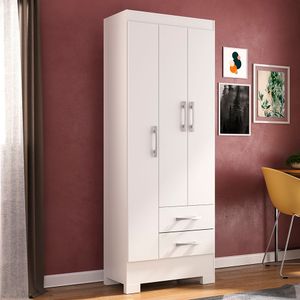 Guarda-Roupa Solteiro 3 Portas 2 Gavetas Branco Rio Grande Rodial