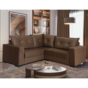 Sofá de Canto 3x2 Lugares Caramelo Napoli Design Estofados