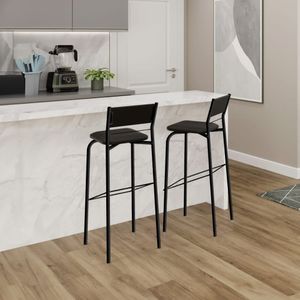 Banqueta Preta 1743 Carraro Móveis