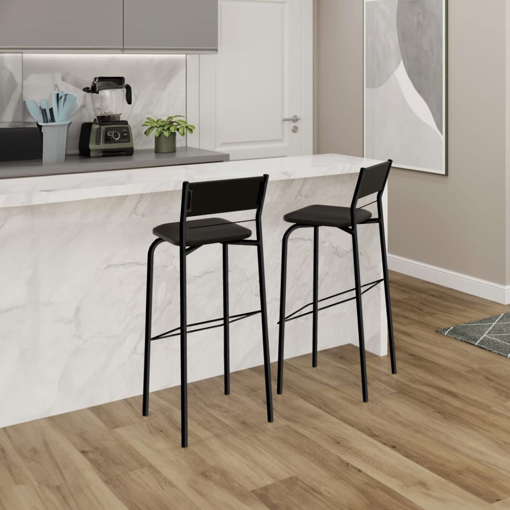 Banqueta Preta 1743 Carraro Móveis