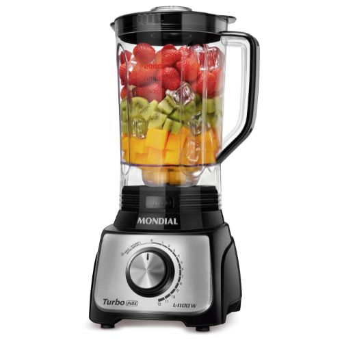 Liquidificador Mondial Turbo Inox L-1100 1100W 12 Velocidades Preto 110V