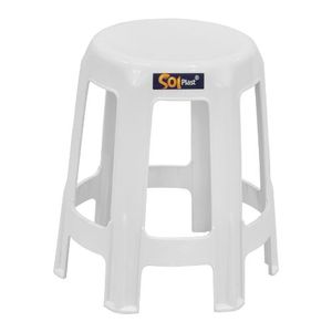 Banqueta Plástica Guaxuma 45cm Branco Gelo Solplast